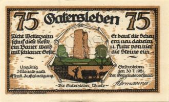 Német Birodalom/Weimari Köztársaság/ Gatersleben 1921. 25Pf + 50Pf(4x) + 75Pf összesen 6klf db, telj...