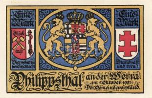 Német Birodalom/Weimari Köztársaság/ Philippsthal 1921. 1M(8x) 8klf db, teljes sor T:I,I-