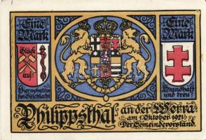 Német Birodalom/Weimari Köztársaság/ Philippsthal 1921. 1M(8x) 8klf db, teljes sor T:I,I-