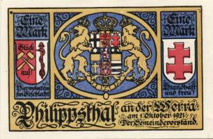 Német Birodalom/Weimari Köztársaság/ Philippsthal 1921. 1M(8x) 8klf db, teljes sor T:I,I-