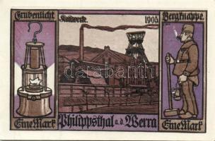 Német Birodalom/Weimari Köztársaság/ Philippsthal 1921. 1M(8x) 8klf db, teljes sor T:I,I-