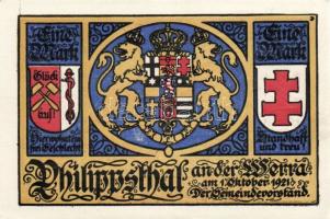 Német Birodalom/Weimari Köztársaság/ Philippsthal 1921. 1M(8x) 8klf db, teljes sor T:I,I-