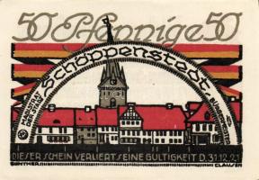 Német Birodalom/Weimari Köztársaság/ Schöppenstedt 1921. 50Pf(10x) összesen 10klf db, teljes sor T:I