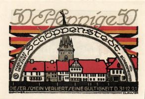 Német Birodalom/Weimari Köztársaság/ Schöppenstedt 1921. 50Pf(10x) összesen 10klf db, teljes sor T:I