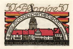 Német Birodalom/Weimari Köztársaság/ Schöppenstedt 1921. 50Pf(10x) összesen 10klf db, teljes sor T:I