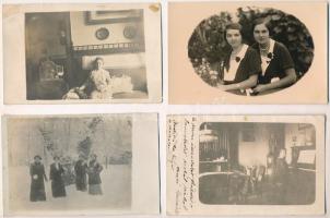 48 db RÉGI családi fotó képeslap, vegyes minőség / 48 pre-1945 family photo postcards, mixed quality