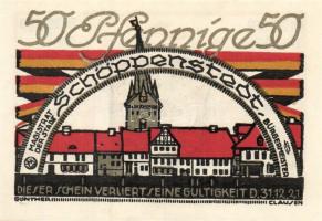 Német Birodalom/Weimari Köztársaság/ Schöppenstedt 1921. 50Pf(10x) összesen 10klf db, teljes sor T:I...