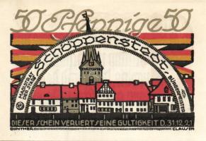 Német Birodalom/Weimari Köztársaság/ Schöppenstedt 1921. 50Pf(10x) összesen 10klf db, teljes sor T:I...