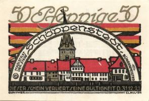 Német Birodalom/Weimari Köztársaság/ Schöppenstedt 1921. 50Pf(10x) összesen 10klf db, teljes sor T:I...