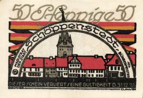 Német Birodalom/Weimari Köztársaság/ Schöppenstedt 1921. 50Pf(10x) összesen 10klf db, teljes sor T:I...