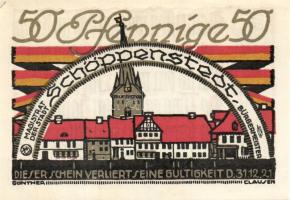 Német Birodalom/Weimari Köztársaság/ Schöppenstedt 1921. 50Pf(10x) összesen 10klf db, teljes sor T:I...