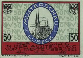 Német Birodalom/Weimari Köztársaság/ Lübeck 1921. 50Pf(5x) 5klf db, teljes sor T:I,I-