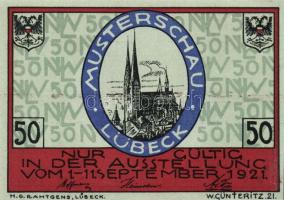 Német Birodalom/Weimari Köztársaság/ Lübeck 1921. 50Pf(5x) 5klf db, teljes sor T:I,I-