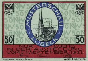 Német Birodalom/Weimari Köztársaság/ Lübeck 1921. 50Pf(5x) 5klf db, teljes sor T:I,I-