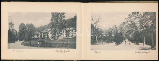 Bártfafürdő. Bártfa, Divald Adolf, 16 fekete-fehér fotót tartalmazó leporelló. Szakadozott papírköté...