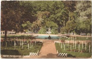 1924 Herkulesfürdő, Herkulesbad, Baile Herculane; Parcul / park (ragasztónyomok / glue marks)