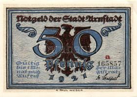 Német Birodalom/Weimari Köztársaság/ Arnstadt 1921. 50Pf(6x) 6klf db, teljes sor T:I