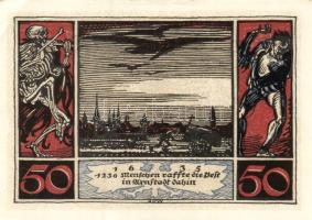 Német Birodalom/Weimari Köztársaság/ Arnstadt 1921. 50Pf(6x) 6klf db, teljes sor T:I