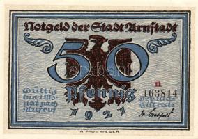 Német Birodalom/Weimari Köztársaság/ Arnstadt 1921. 50Pf(6x) 6klf db, teljes sor T:I