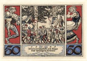 Német Birodalom/Weimari Köztársaság/ Arnstadt 1921. 50Pf(6x) 6klf db, teljes sor T:I