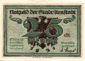 Német Birodalom/Weimari Köztársaság/ Arnstadt 1921. 25Pf(6x) 6klf db, teljes sor T:I