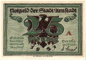 Német Birodalom/Weimari Köztársaság/ Arnstadt 1921. 25Pf(6x) 6klf db, teljes sor T:I