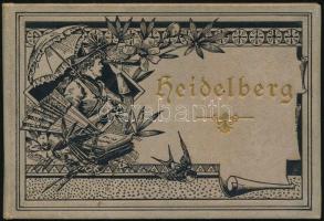 cca 1900 Heidelberg, leporello, utolsó oldalon szakadással, 8×12 cm