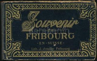 cca 1890 Fribourg leporello, lapok kijárnak, 8×12 cm
