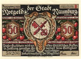 Német Birodalom/Weimari Köztársaság/ Naumburg 1920. 50Pf(12x) 12klf db, teljes sor T:I