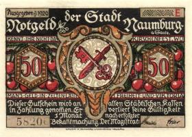 Német Birodalom/Weimari Köztársaság/ Naumburg 1920. 50Pf(12x) 12klf db, teljes sor T:I