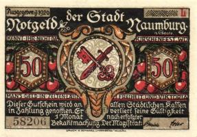 Német Birodalom/Weimari Köztársaság/ Naumburg 1920. 50Pf(12x) 12klf db, teljes sor T:I