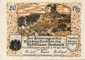 Német Birodalom/Weimari Köztársaság/ Frankenhausen 1921. 50Pf(6x) 6klf db, teljes sor T:I