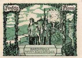 Német Birodalom/Weimari Köztársaság/ Frankenhausen 1921. 50Pf(6x) 6klf db, teljes sor T:I