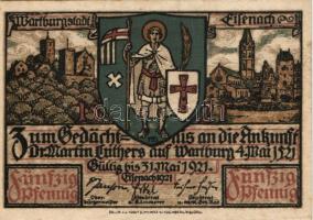 Német Birodalom/Weimari Köztársaság/ Eisenach 1921. 50Pf(6x) 6klf db, teljes sor T:I