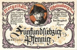 Német Birodalom/Weimari Köztársaság/ Rheinsberg 1922. 25Pf(4x) + 50Pf(4x) + 75Pf(4x) összesen 12klf db, teljes sor T:I