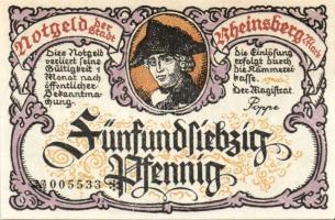 Német Birodalom/Weimari Köztársaság/ Rheinsberg 1922. 25Pf(4x) + 50Pf(4x) + 75Pf(4x) összesen 12klf ...