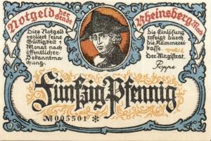 Német Birodalom/Weimari Köztársaság/ Rheinsberg 1922. 25Pf(4x) + 50Pf(4x) + 75Pf(4x) összesen 12klf ...