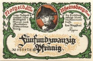 Német Birodalom/Weimari Köztársaság/ Rheinsberg 1922. 25Pf(4x) + 50Pf(4x) + 75Pf(4x) összesen 12klf ...