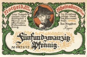 Német Birodalom/Weimari Köztársaság/ Rheinsberg 1922. 25Pf(4x) + 50Pf(4x) + 75Pf(4x) összesen 12klf ...