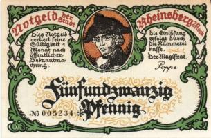 Német Birodalom/Weimari Köztársaság/ Rheinsberg 1922. 25Pf(4x) + 50Pf(4x) + 75Pf(4x) összesen 12klf ...