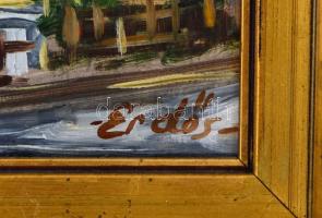 Erdős László (1921-1999): Tihany. Olaj, farost. Jelzett. 72x48 cm Keretben