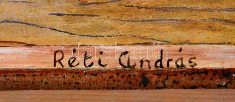 Réti András: Fenyős csendélet. Olaj, vászon. Jelzett. 51x40 cm Keretben