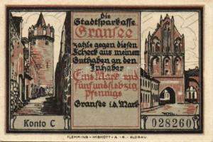 Német Birodalom/Weimari Köztársaság/ Gransee D.N. 25Pf + 50Pf + 75Pf + 1,25M + 1,75M 5klf db, teljes...