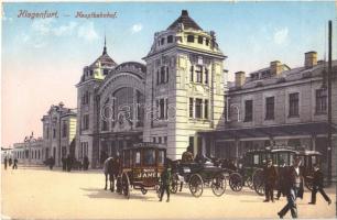 Klagenfurt, Hauptbahnhof / railway station, horse-drawn carriages