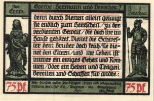 Német Birodalom/Weimari Köztársaság/ Pössneck 1921. 25Pf(3x) + 50Pf(3x) + 75Pf(4x) összesen 10klf db...