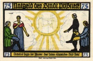 Német Birodalom/Weimari Köztársaság/ Pössneck 1921. 25Pf(3x) + 50Pf(3x) + 75Pf(4x) összesen 10klf db...