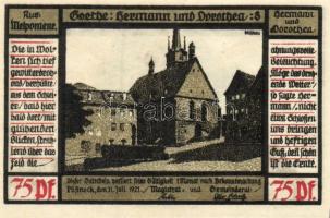 Német Birodalom/Weimari Köztársaság/ Pössneck 1921. 25Pf(3x) + 50Pf(3x) + 75Pf(4x) összesen 10klf db...