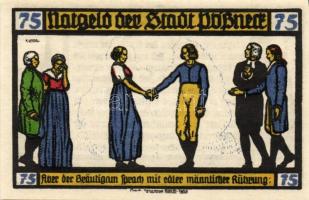 Német Birodalom/Weimari Köztársaság/ Pössneck 1921. 25Pf(3x) + 50Pf(3x) + 75Pf(4x) összesen 10klf db...