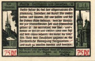 Német Birodalom/Weimari Köztársaság/ Pössneck 1921. 25Pf(3x) + 50Pf(3x) + 75Pf(4x) összesen 10klf db...
