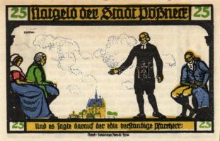 Német Birodalom/Weimari Köztársaság/ Pössneck 1921. 25Pf(3x) + 50Pf(3x) + 75Pf(4x) összesen 10klf db...